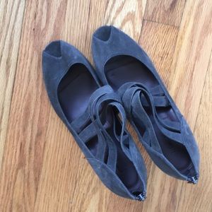 J.Crew Strappy Grey Suede Heels